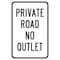 Signmission Private Road No Outlet Sign, Heavy-Gauge Aluminum, 12" x 18", A-1218-24821 A-1218-24821 - alternate 1